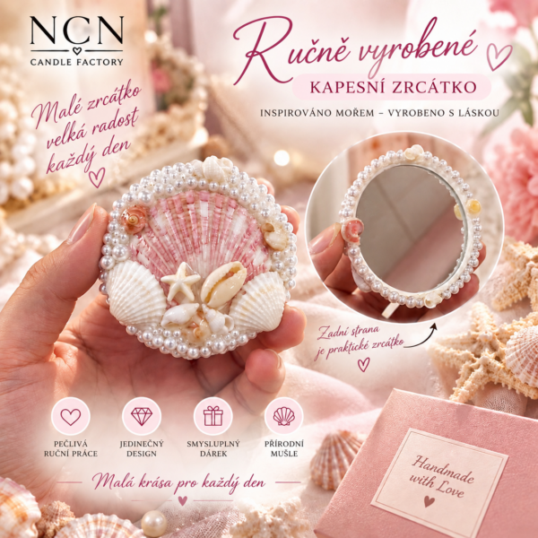 Kapesní zrcátko s mořskými motivy – různé varianty